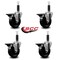 Service Caster 4'' Phenolic Swivel 1'' Expanding Stem Caster Set with Brake, 4PK SCC-EX20S414-PHS-PLB-1-4 - alternate 2
